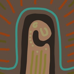 Abstract image for printing. Picture for modern interiors. The picture is painted by hand on a tablet. © neurostructure