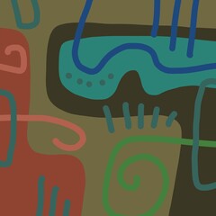 Abstract image for printing. Picture for modern interiors. The picture is painted by hand on a tablet. © neurostructure
