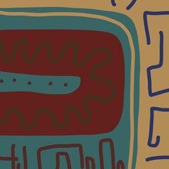 Abstract image for printing. Picture for modern interiors. The picture is painted by hand on a tablet. © neurostructure
