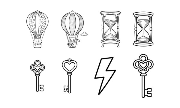 Editable Linear Icon Collection &ndash; Clean Outline Vector Symbols for Digital and Print Design