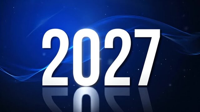A bright white number representing the upcoming year twenty twenty-seven