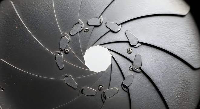 A detailed close up view of a camera lens aperture mechanism celebrating the spirit of world photography day