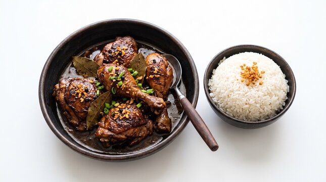 Filipino Chicken Adobo with Steamed Rice