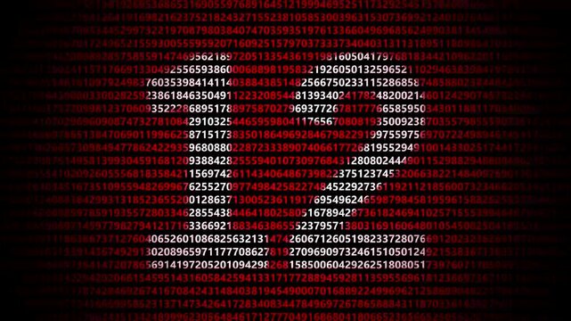 Digital number 12 glowing in red computer matrix code stream 12 digit data binary background 12 digit data binary background