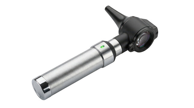Medical otoscope isolated on transparent background