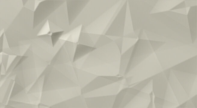 Abstract geometric background of white triangular polygons low poly texture for design, wallpaper, or presentation backdrop