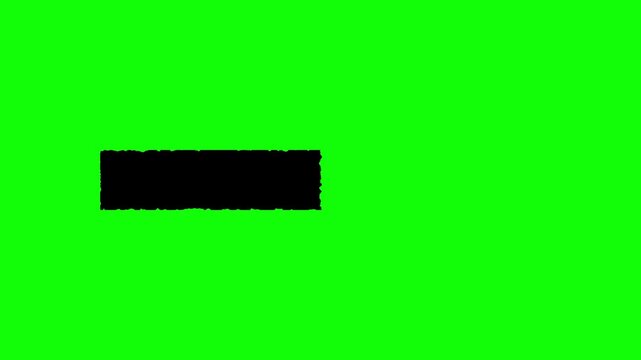 Black Paint Brush Stroke Banner on Green Screen Background for Video Editing Chroma Key Lower Third