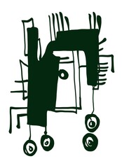 Abstract image for printing. Picture for modern interiors. The picture is painted by hand on a tablet. © neurostructure