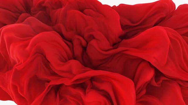 Red flowing fabric waves animation seamless loop