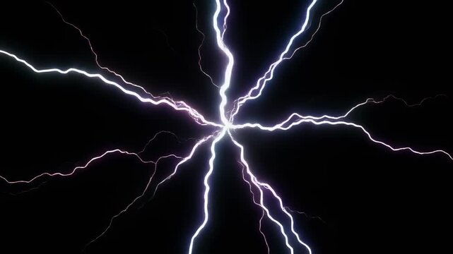 Neuron network firing electrical impulses animation