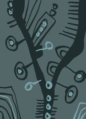 Abstract image for printing. Picture for modern interiors. The picture is painted by hand on a tablet. © neurostructure