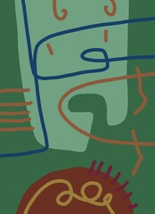 Abstract image for printing. Picture for modern interiors. The picture is painted by hand on a tablet. © neurostructure
