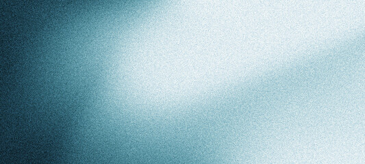 Obraz na płótnie Canvas Cyan blue grain texture background, glowing light to dark grainy gradient poster backdrop, abstract website header, banner, landing page cover or digital wallpaper design