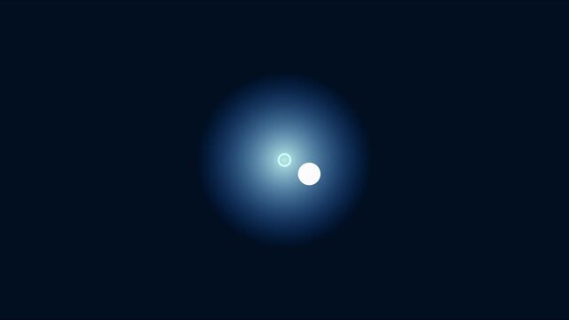Minimalist loading spinner animation with pulsing blue glow effect for digital interface and user experience 4k