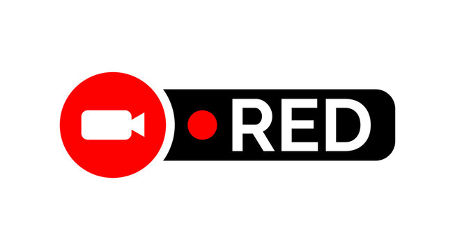 Recording Indicator Icon with Video Camera Symbol and Red REC Status Label for Live Video Capture