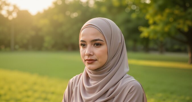 A Muslim woman in a hijab managing an urban community garden, teaching others how to grow their own vegetables and herbs.


