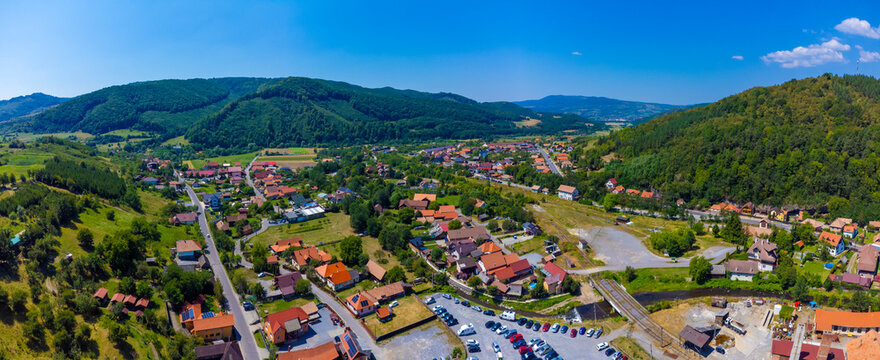 Aerial view of Praid resort in Harghita county - Romania