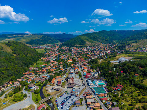 Aerial landscape of Praid resort in Harghita county - Romania