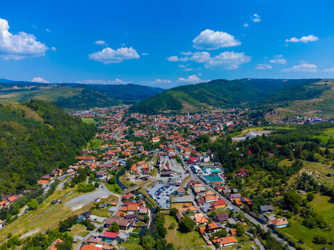 Aerial view of Praid resort in Harghita county - Romania
