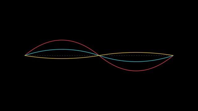 Minimalist sine wave animation: abstract oscillating lines for science and technology backgrounds 4k