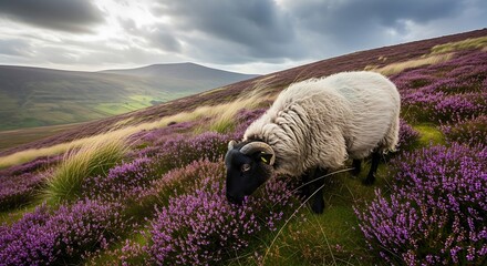 Obraz premium sheep grazing in the mountains