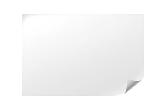 White blank paper card with folded corner