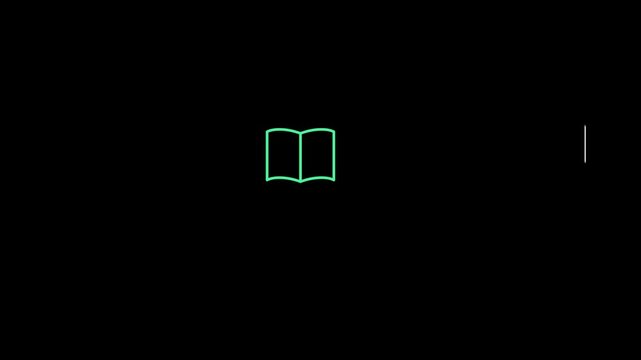 Minimalist book animation with page turning effect for education and digital learning ui 4k