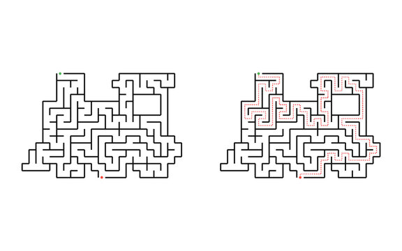 Medium train maze puzzle with solution for kids black and white printable educational transportation labyrinth game