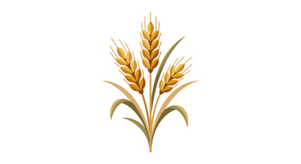 Fototapeta premium Golden wheat ears stalks illustration.