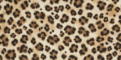 Close-up of leopard print fabric pattern. Fashion textile design with animal print motif. © Nasrin