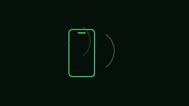 Smartphone wireless signal animation with pulsing network waves for mobile connectivity and digital communication technology concepts 4k
