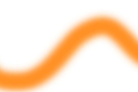 Soft orange blurred gradient wave vector curve element on transparent background
