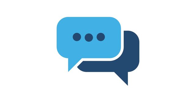 Chat Conversation Speech Bubbles video icon. Digital Messaging and Customer Support Communication Element for Social Media Network UI Motion Graphic Templates