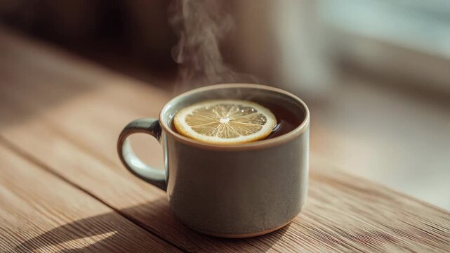 Warm Herbal Tea with Lemon