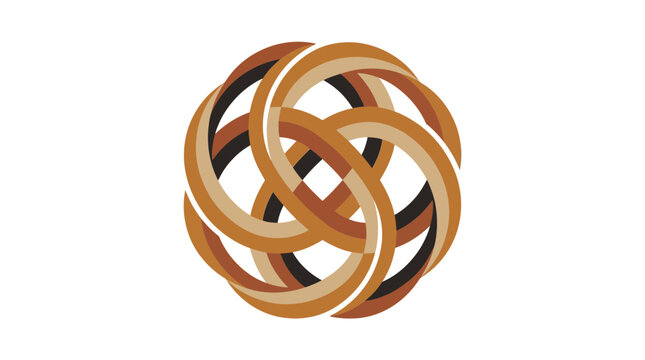 Circular Celtic wooden knot logo design.