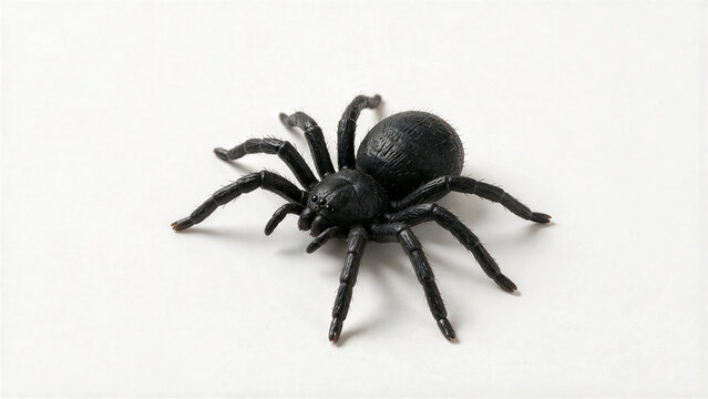 Black toy spider creating halloween and fear concept