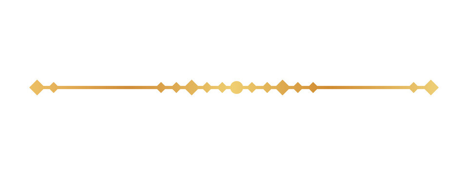 Elegant gold horizontal line divider with geometric diamond shapes for luxury invitation design