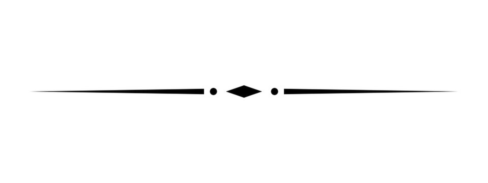 Black decorative divider line with a diamond shape and dots in the center for text separation