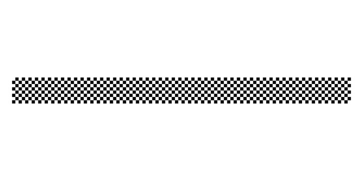 Black and white checkered pattern border strip isolated design element