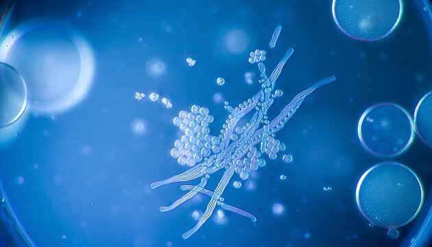 Microscopic view of dendritic immune cell structure.
