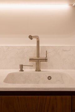 kitchen sink and faucet in contemporary interior