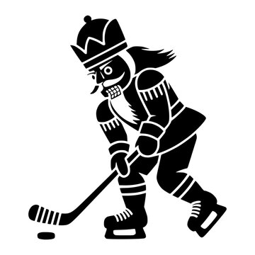 Nutcracker Playing Hockey