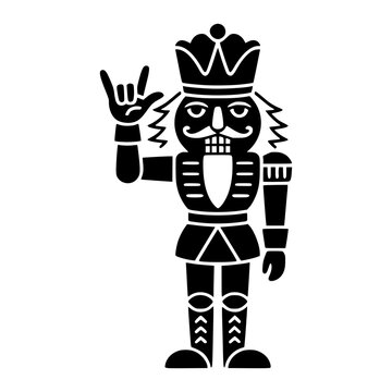 Nutcracker Holding Up I Love You ASL Sign