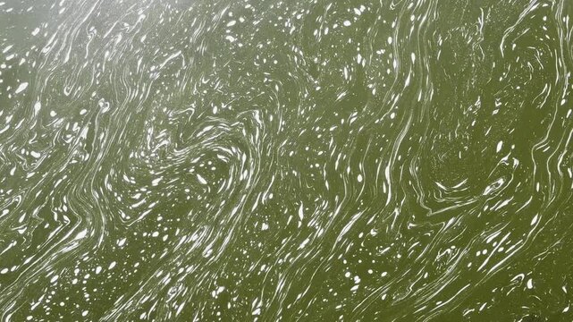 Slime swirls in river current creating textured background plate