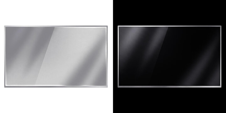 Glossy Glass Screen Reflection Frame Isolated on Transparent Background for Display Mockup and Overlay Design