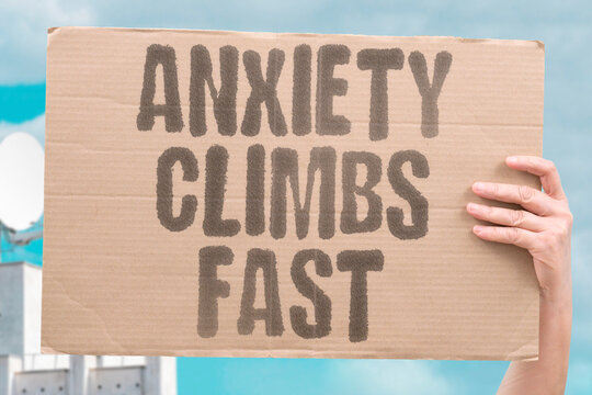 "Anxiety Climbs Fast" Describe the psychological distress associated with treatment. ANXIETY. DISTRESS. FEAR. UNCERTAINTY. SUPPORT.