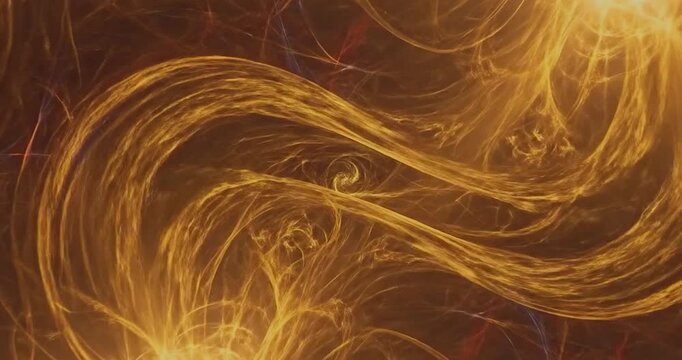 Abstract golden energy swirl pattern.