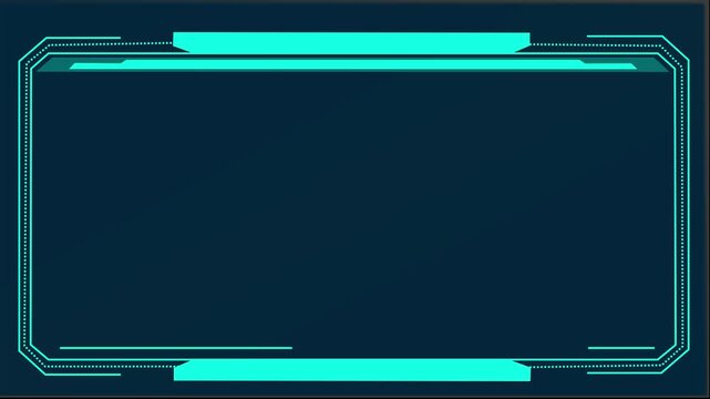 HUD futuristic video frame animation with green square tech border 4K alpha channel GUI digital overlay