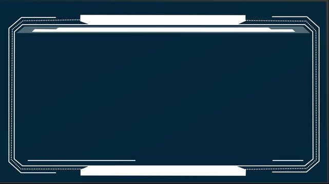 HUD futuristic video frame animation with green square tech border 4K alpha channel GUI digital overlay