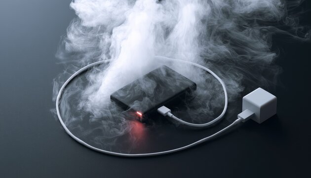 Smartphone Overheating and Smoking While Charging Dangerously.